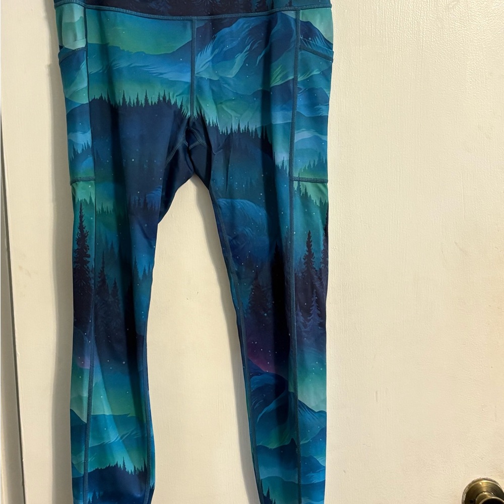 Constantly Varied Gear - FL - Northern Lights-Blue and Green Leggings